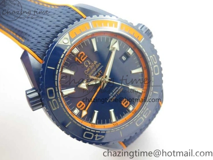 0316 Planet Ocean 45.5mm Big Blue Real Ceramic VSF 1:1 Best Edition on Blue Rubber Strap A8906 Super Clone Unique 7896